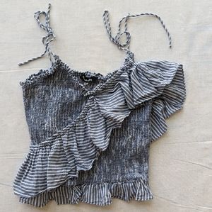 Sugar lips top size medium ruffles shirring spaghetti straps shirt sugarlips